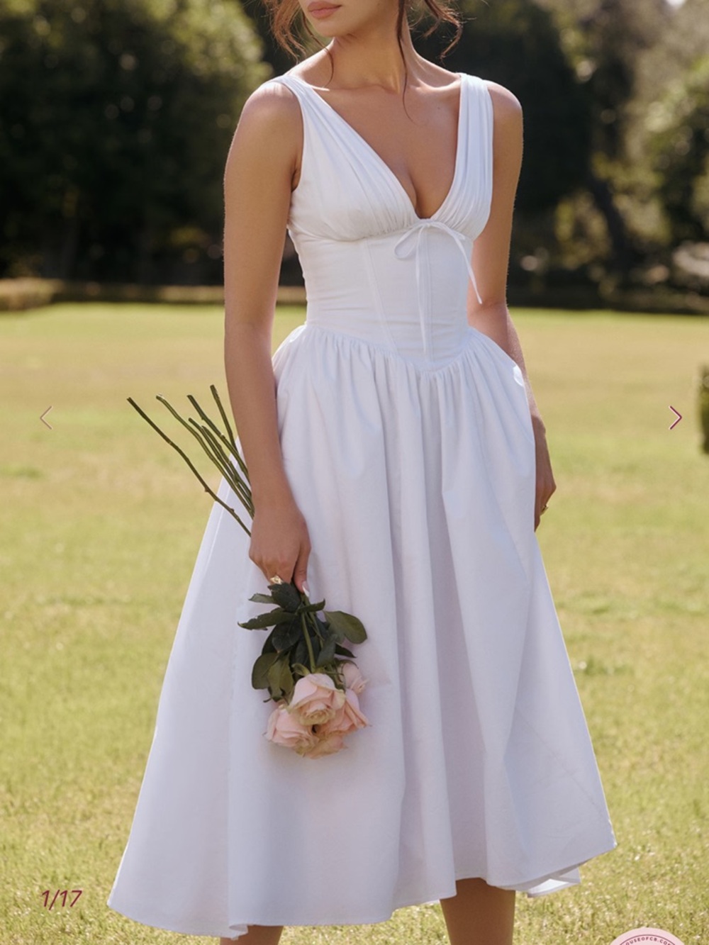 House of CB Emmelina White Corset Dress
